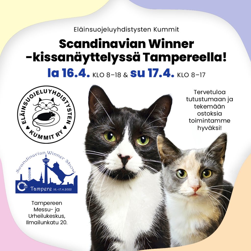 Kissanäyttely Tampere 16.4. - 17.4.2022